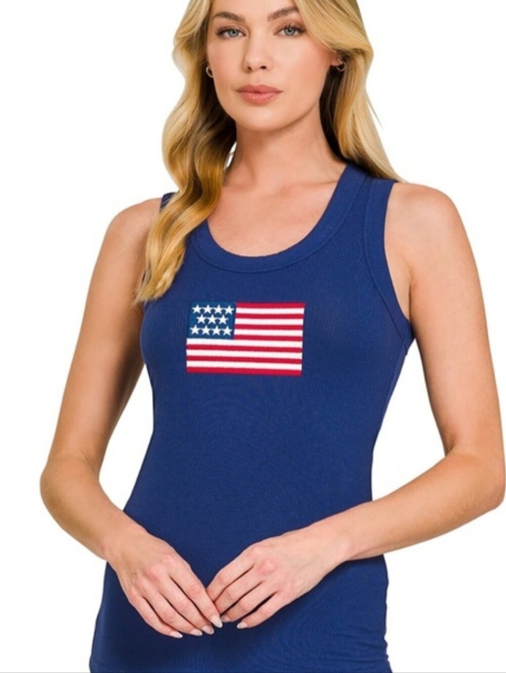 Zenana American Flag Tank Medium